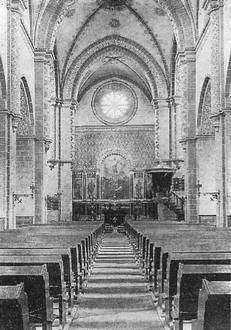 Innenansicht der alten Ludwigskirche um 1900